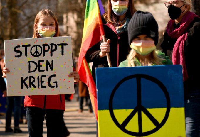 protest in Berlin against the war in Ukraine