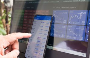 Trump Media Stock Surges 15.6% But Stays 54% Below Peak A digital stock ticker showing DJT at $26.40 with a green upward arrow against a dark background.