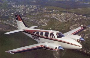 Beechcraft Baron Crash Kills 5 Near Catalina A Beechcraft Baron aircraft on a runway, its twin engines and low-wing design visible, before a fatal crash near Catalina Airport.