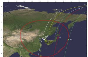 North Korea Satellite Maneuvers Confirm It Is Alive A satellite expert analyzes orbital tracking data on a screen showing North Korea's Malligyong-1 satellite path.